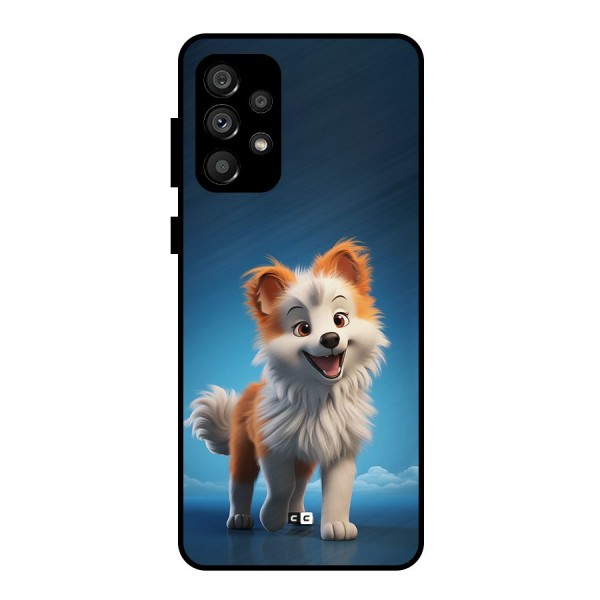 Cute Puppy Walking Metal Back Case for Galaxy A73 5G