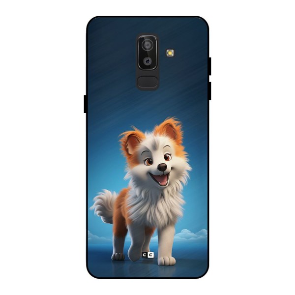 Cute Puppy Walking Metal Back Case for Galaxy J8