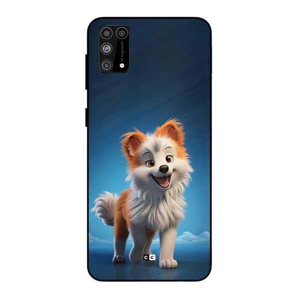 Cute Puppy Walking Metal Back Case for Galaxy M31