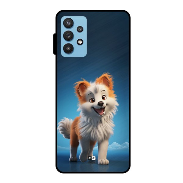 Cute Puppy Walking Metal Back Case for Galaxy M32 5G