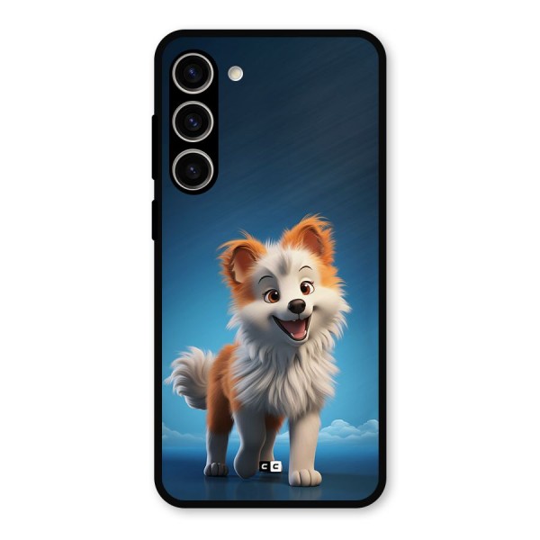 Cute Puppy Walking Metal Back Case for Galaxy S23 Plus