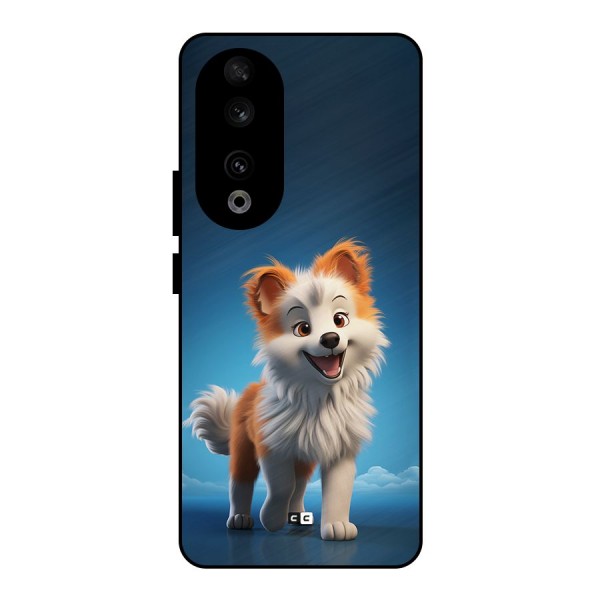 Cute Puppy Walking Metal Back Case for Honor 90