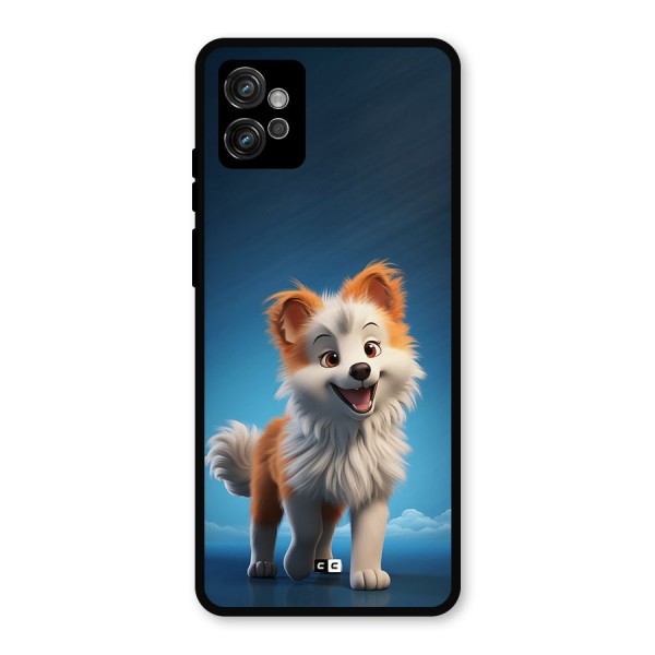 Cute Puppy Walking Metal Back Case for Moto G32