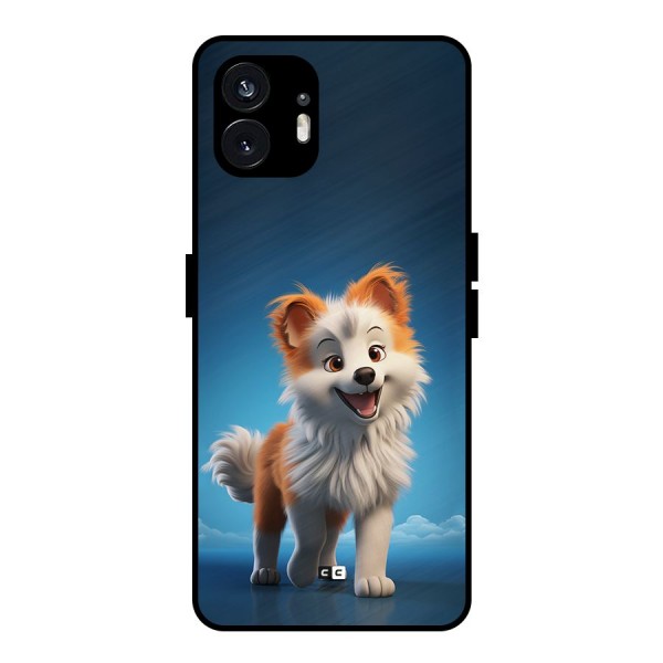 Cute Puppy Walking Metal Back Case for Nothing Phone 2