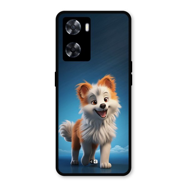 Cute Puppy Walking Metal Back Case for Oppo A77