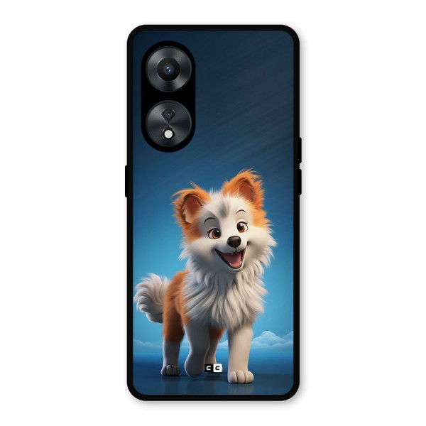 Cute Puppy Walking Metal Back Case for Oppo A78