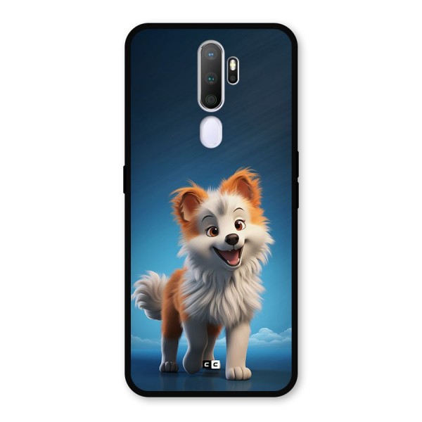 Cute Puppy Walking Metal Back Case for Oppo A9 (2020)