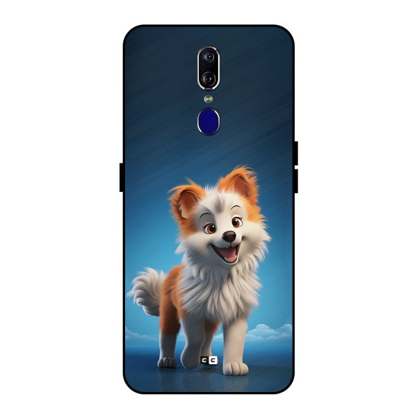 Cute Puppy Walking Metal Back Case for Oppo F11