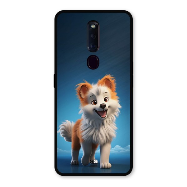 Cute Puppy Walking Metal Back Case for Oppo F11 Pro