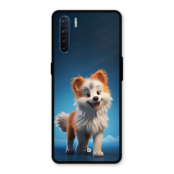 Cute Puppy Walking Metal Back Case for Oppo F15