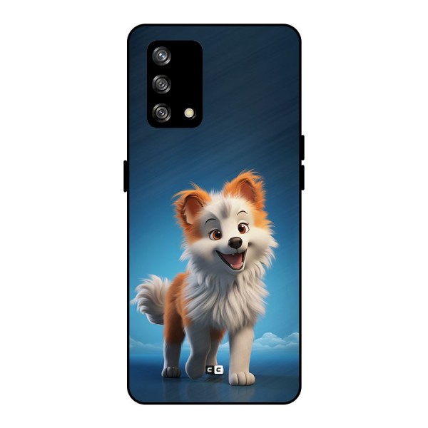 Cute Puppy Walking Metal Back Case for Oppo F19s