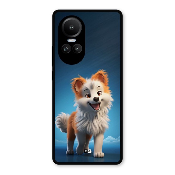 Cute Puppy Walking Metal Back Case for Oppo Reno10