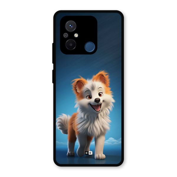 Cute Puppy Walking Metal Back Case for Poco C55