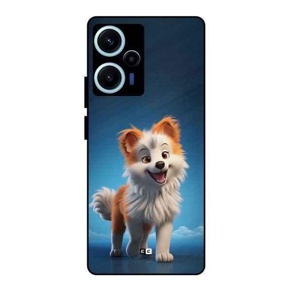 Cute Puppy Walking Metal Back Case for Poco F5