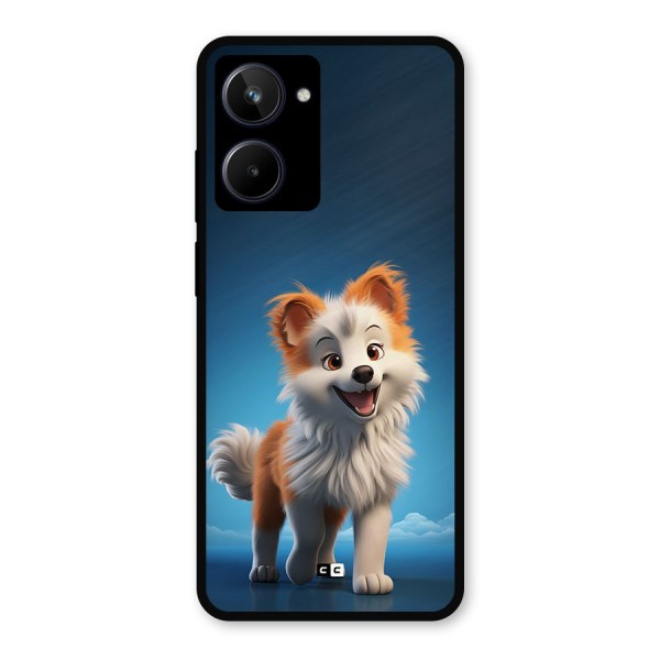 Cute Puppy Walking Metal Back Case for Realme 10