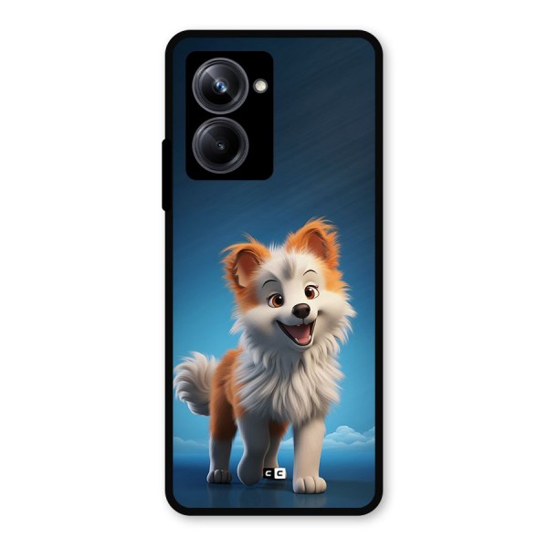 Cute Puppy Walking Metal Back Case for Realme 10 Pro