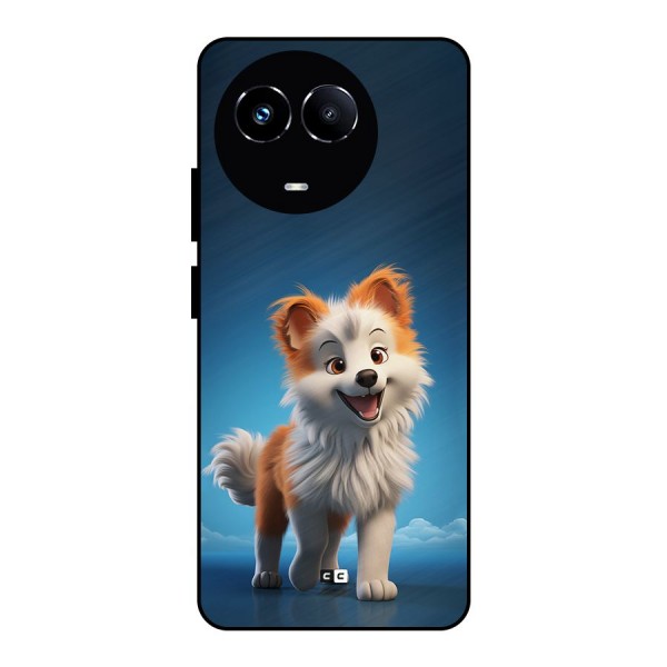 Cute Puppy Walking Metal Back Case for Realme 11 5G