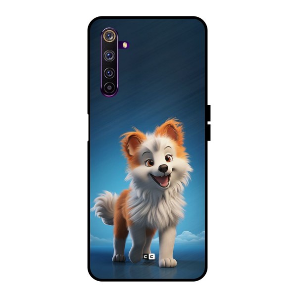 Cute Puppy Walking Metal Back Case for Realme 6 Pro