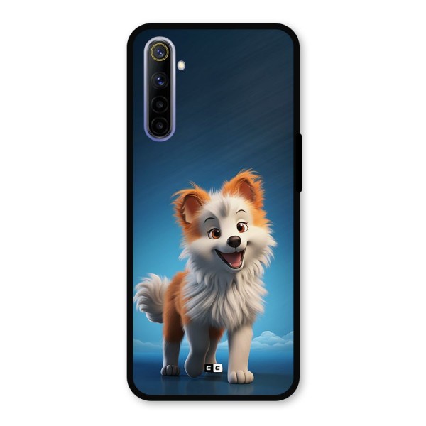 Cute Puppy Walking Metal Back Case for Realme 6i