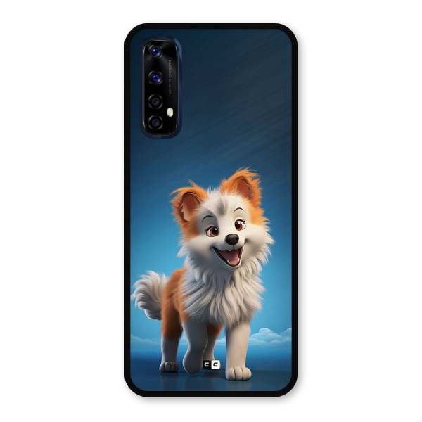 Cute Puppy Walking Metal Back Case for Realme 7