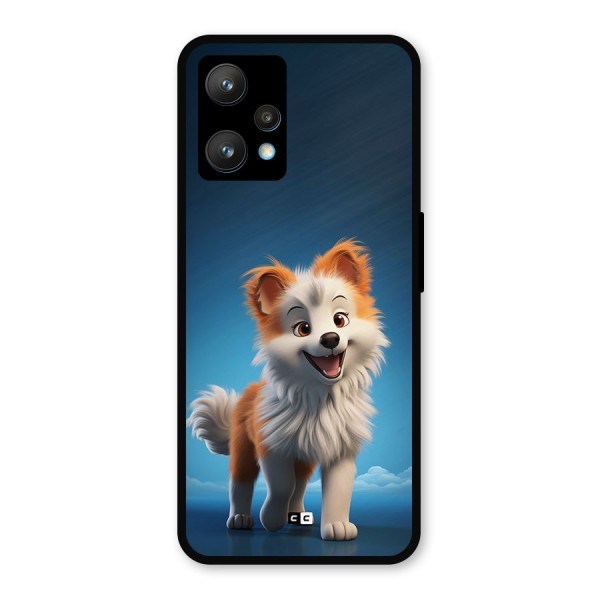 Cute Puppy Walking Metal Back Case for Realme 9