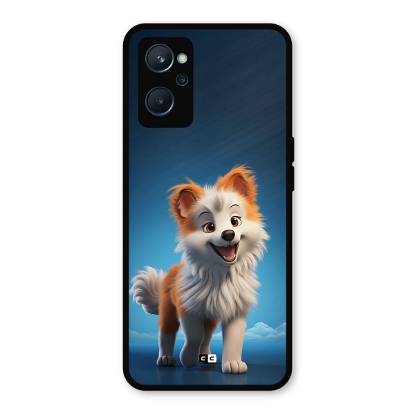 Cute Puppy Walking Metal Back Case for Realme 9i