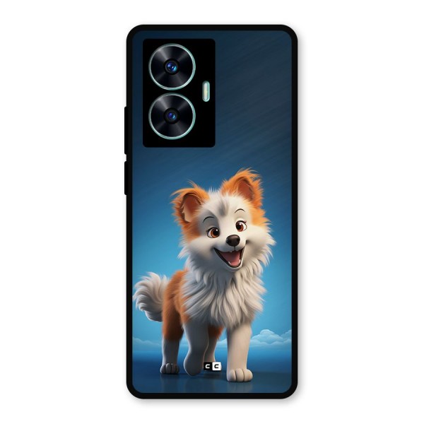 Cute Puppy Walking Metal Back Case for Realme C55