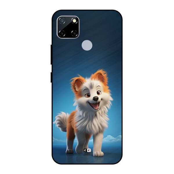 Cute Puppy Walking Metal Back Case for Realme Narzo 20