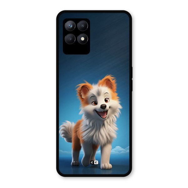Cute Puppy Walking Metal Back Case for Realme Narzo 50