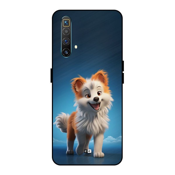 Cute Puppy Walking Metal Back Case for Realme X3 SuperZoom