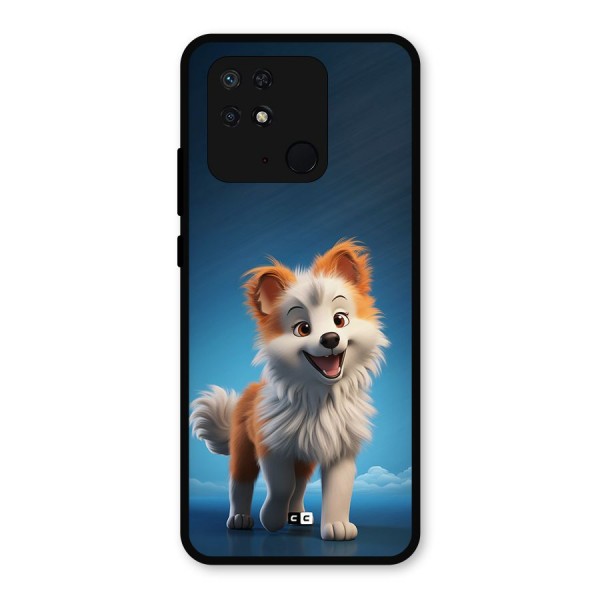 Cute Puppy Walking Metal Back Case for Redmi 10