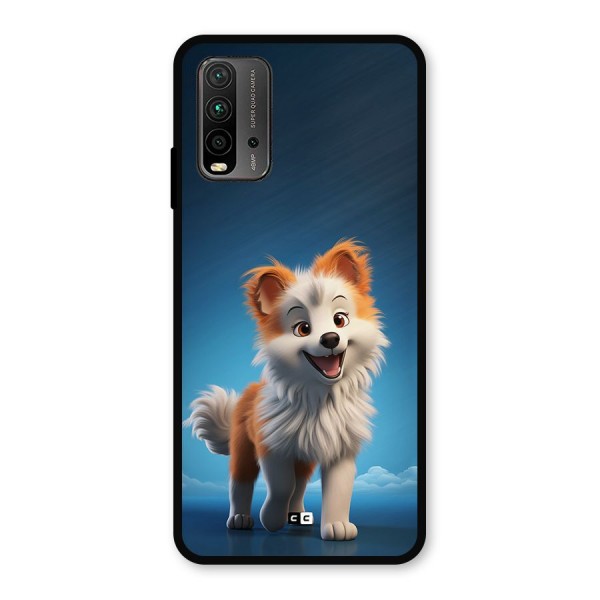 Cute Puppy Walking Metal Back Case for Redmi 9 Power