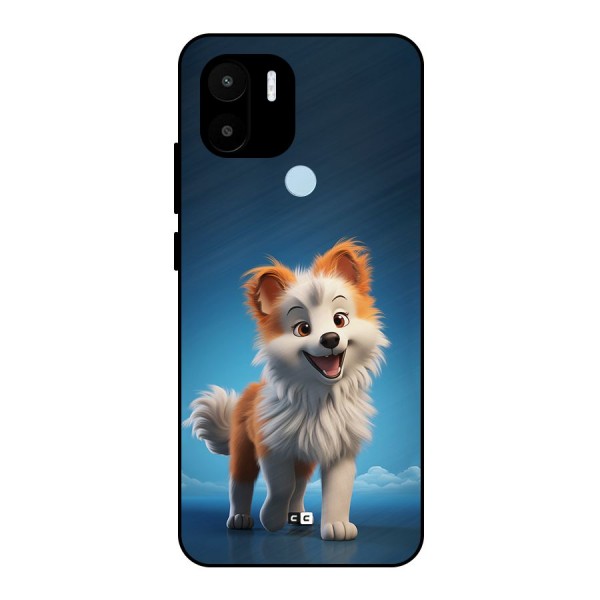 Cute Puppy Walking Metal Back Case for Redmi A1 Plus