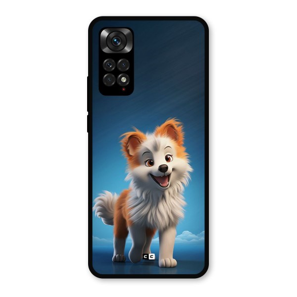 Cute Puppy Walking Metal Back Case for Redmi Note 11