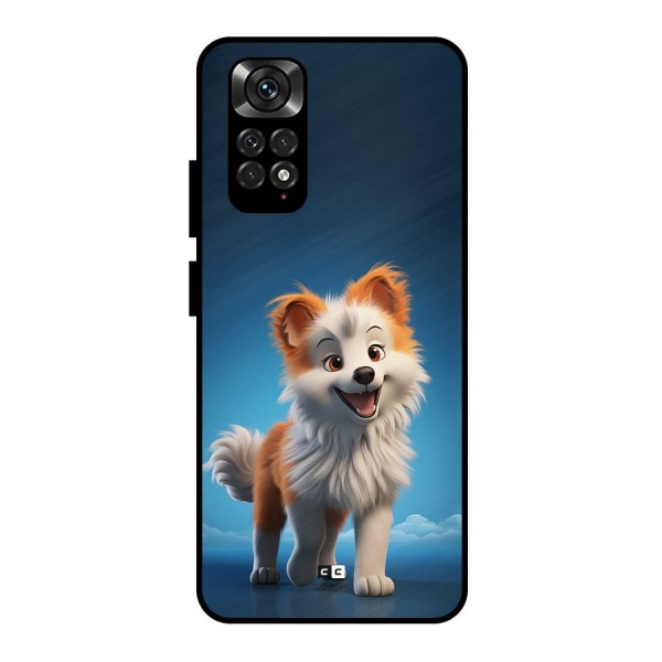 Cute Puppy Walking Metal Back Case for Redmi Note 11 Pro