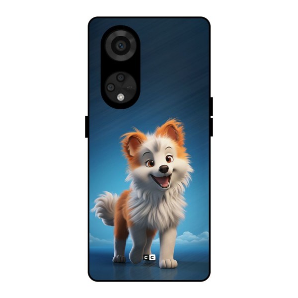 Cute Puppy Walking Metal Back Case for Reno8 T 5G