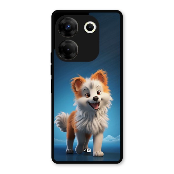 Cute Puppy Walking Metal Back Case for Tecno Camon 20