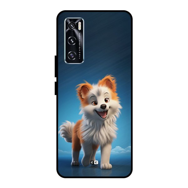 Cute Puppy Walking Metal Back Case for Vivo V20 SE