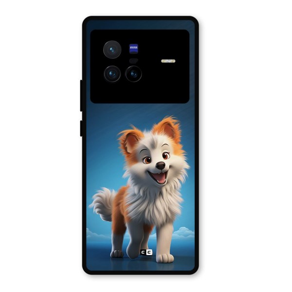 Cute Puppy Walking Metal Back Case for Vivo X80