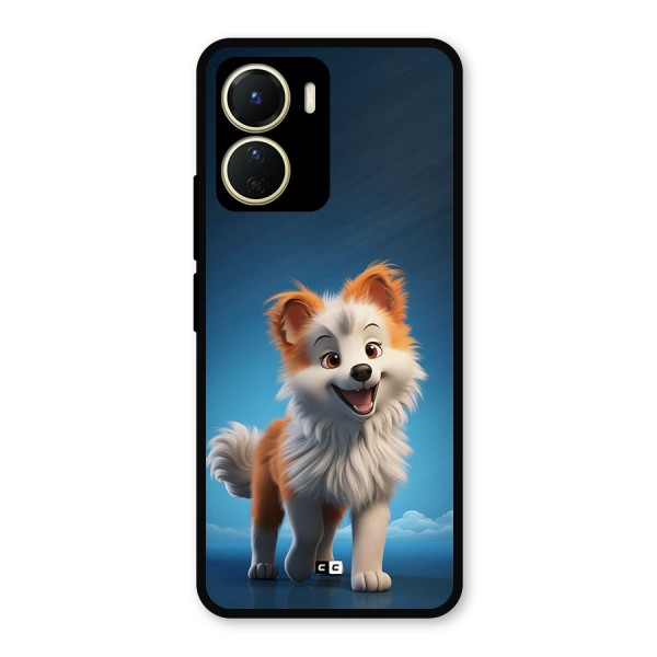 Cute Puppy Walking Metal Back Case for Vivo Y16