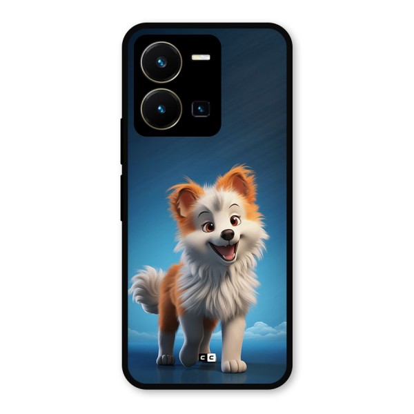 Cute Puppy Walking Metal Back Case for Vivo Y35