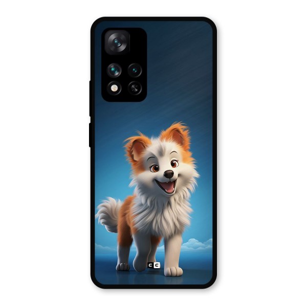 Cute Puppy Walking Metal Back Case for Xiaomi 11i 5G