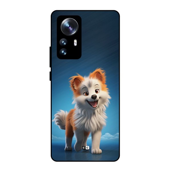 Cute Puppy Walking Metal Back Case for Xiaomi 12 Pro