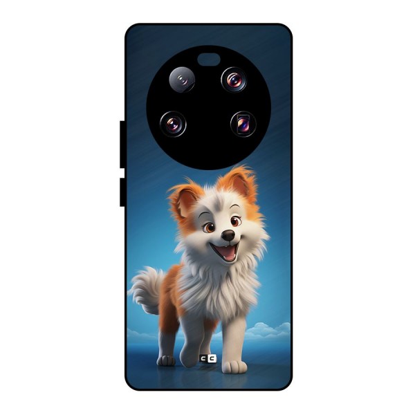 Cute Puppy Walking Metal Back Case for Xiaomi 13 Ultra