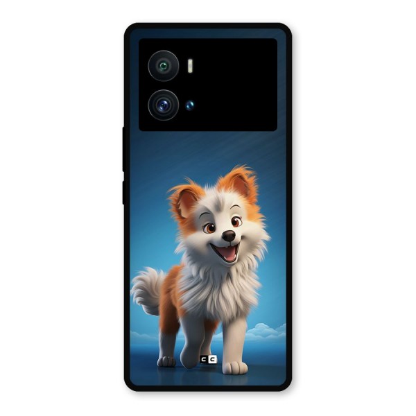 Cute Puppy Walking Metal Back Case for iQOO 9 Pro