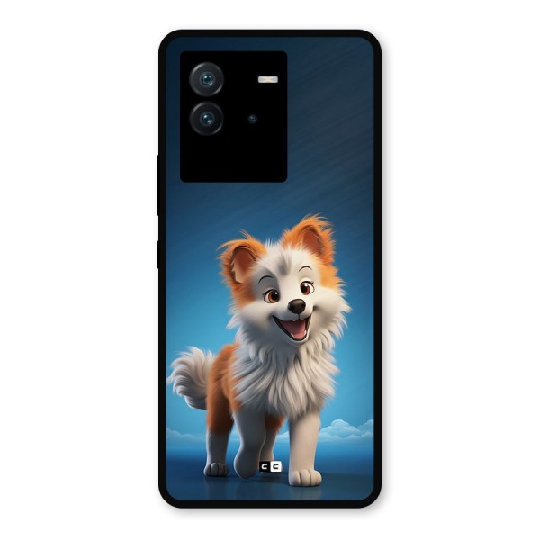 Cute Puppy Walking Metal Back Case for iQOO Neo 6 5G