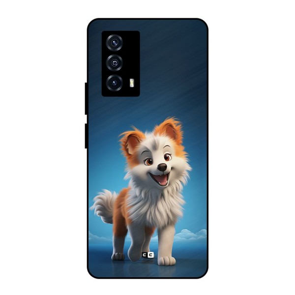 Cute Puppy Walking Metal Back Case for iQOO Z5