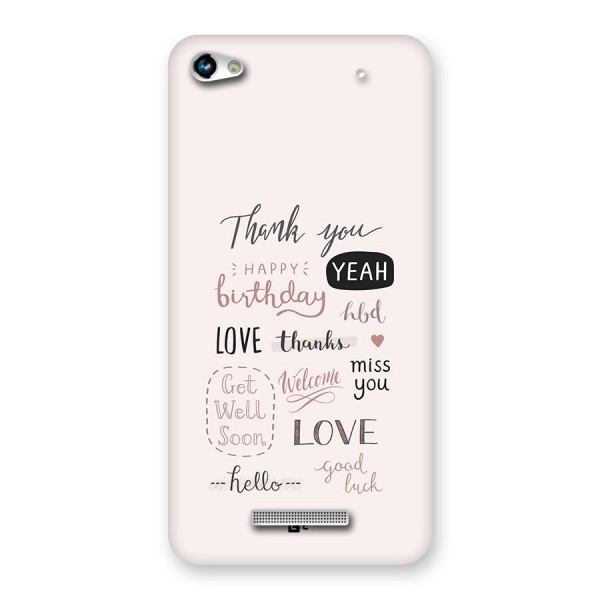 Cute Quotes Back Case for Canvas Hue 2 A316