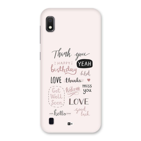 Cute Quotes Back Case for Galaxy A10