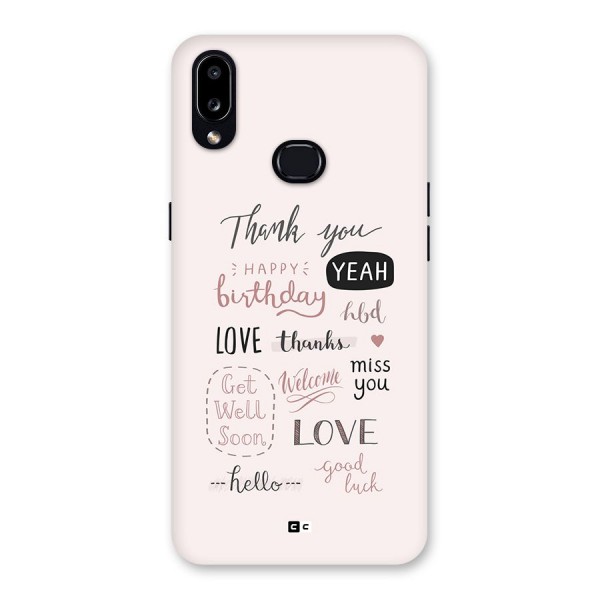 Cute Quotes Back Case for Galaxy A10s